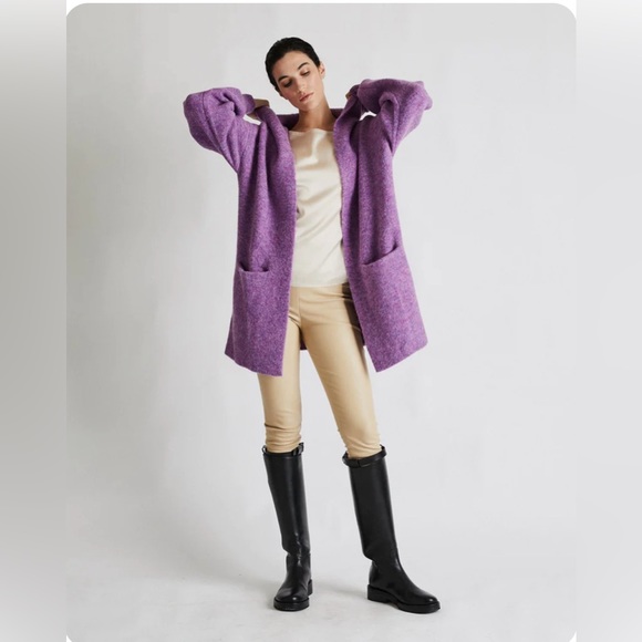 New +Beryll Cashmere Cardigan with Hood Vivian | Lilac - Picture 6 of 11